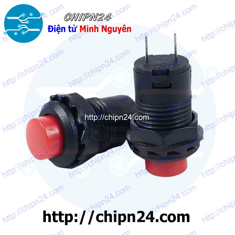 [2 cái] (G4) Nút nhấn Tự giữ DS-425 Đỏ (Nút nhấn Tự giữ Phi 12 Đỏ)