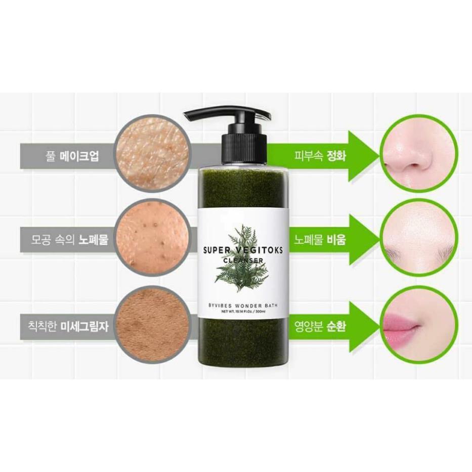 Sửa Rửa Mặt Thải Độc Rau Củ Super Vegitoks Cleanser 300ml