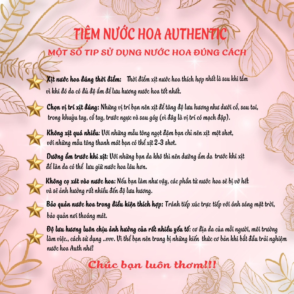 Nước Hoa Nữ Hương Phấn Nar Hồng Nhạt Cao