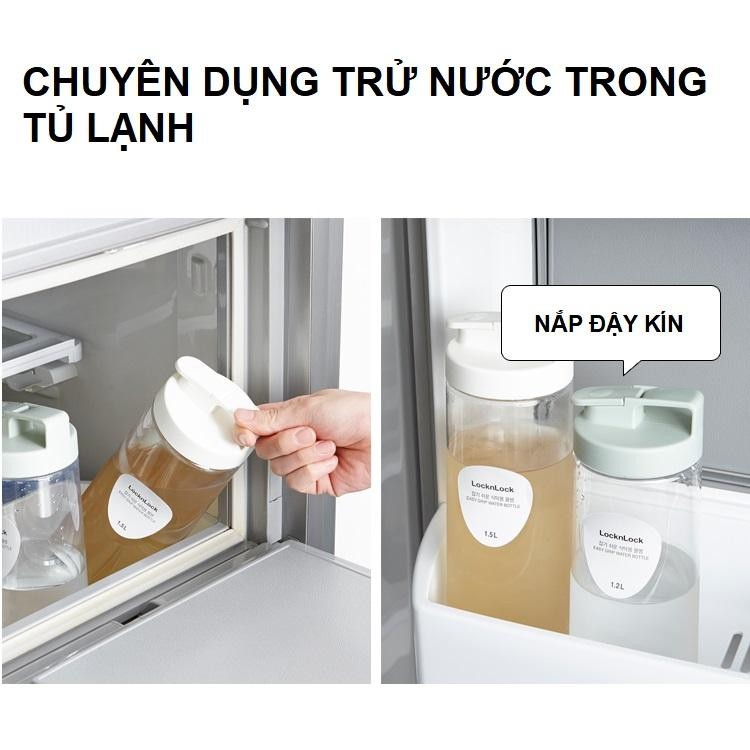 HOT SALE [Mã 11LIFESALE giảm 10  đơn 99K] Bình Đựng Nước Lock Lock Easy Grip HAP813 [1.2L] HAP814 [1.5L]