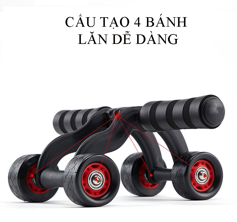 Con lăn tập bụng, Con lăn 4 bành tập cơ bụng cao cấp