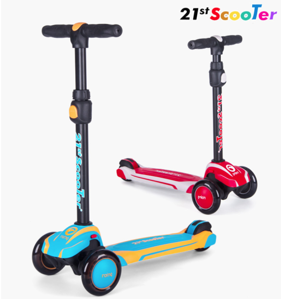 Worldmart - Xe trượt scooter 21st có giảm xóc, 3 bánh phát sáng cho bé (Tặng bảo hộ 7 món)