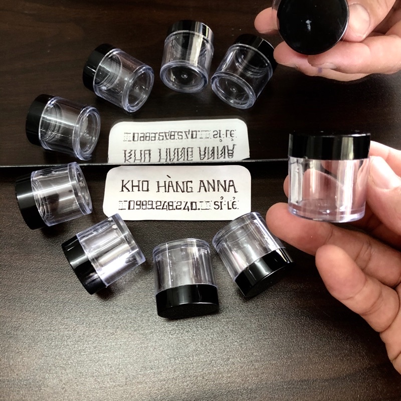 Hủ nhựa nhỏ nắp trắng 50g / 30gr / 20gr / 10gr - lọ hủ kiếng trong suốt chiết mỹ phẩm , mẫu thử spa , hủ chiết du lịch