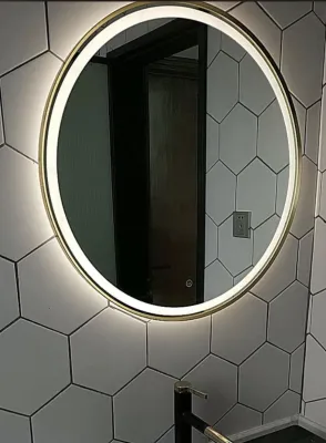 Gương Treo Tường Phun Cát Đèn Led Cảm Ứng Cao Cấp D50-D60, Gương Trang Điểm, Phòng Tắm Đèn Led Decor