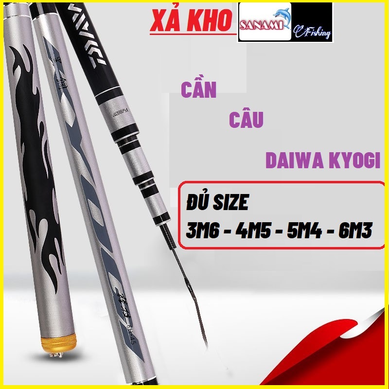 [phụ kiện câu cá] Cần câu tay giá rẻ DAIWA KYOGHI 6HCarbon cao cấp - chuyên câu chép, trắm, rô, diếc,...- SANAMI FISHING