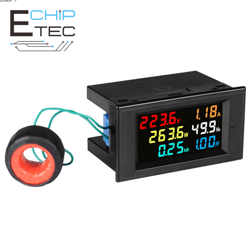 D69-2058 Voltmeter Current Power Factor Active KWH Electric Energy Frequency Meter Digital LCD VOLT AMP CT Digital MULTIMETER