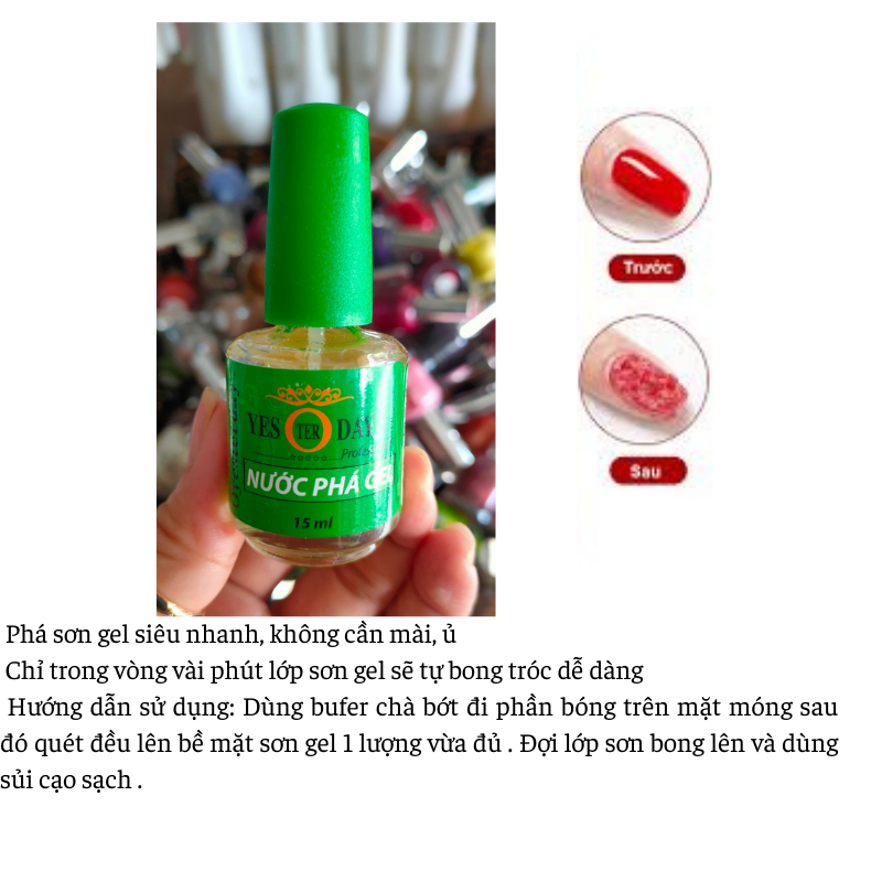 Phá gel Oyesterday không cần ủ gel 15ml