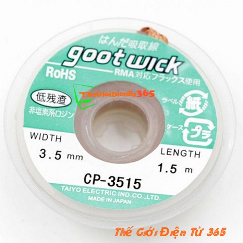 DÂY HÚT THIẾC, HÚT CHÌ GOOT WICK 3.5MM - 1.5M CP3515