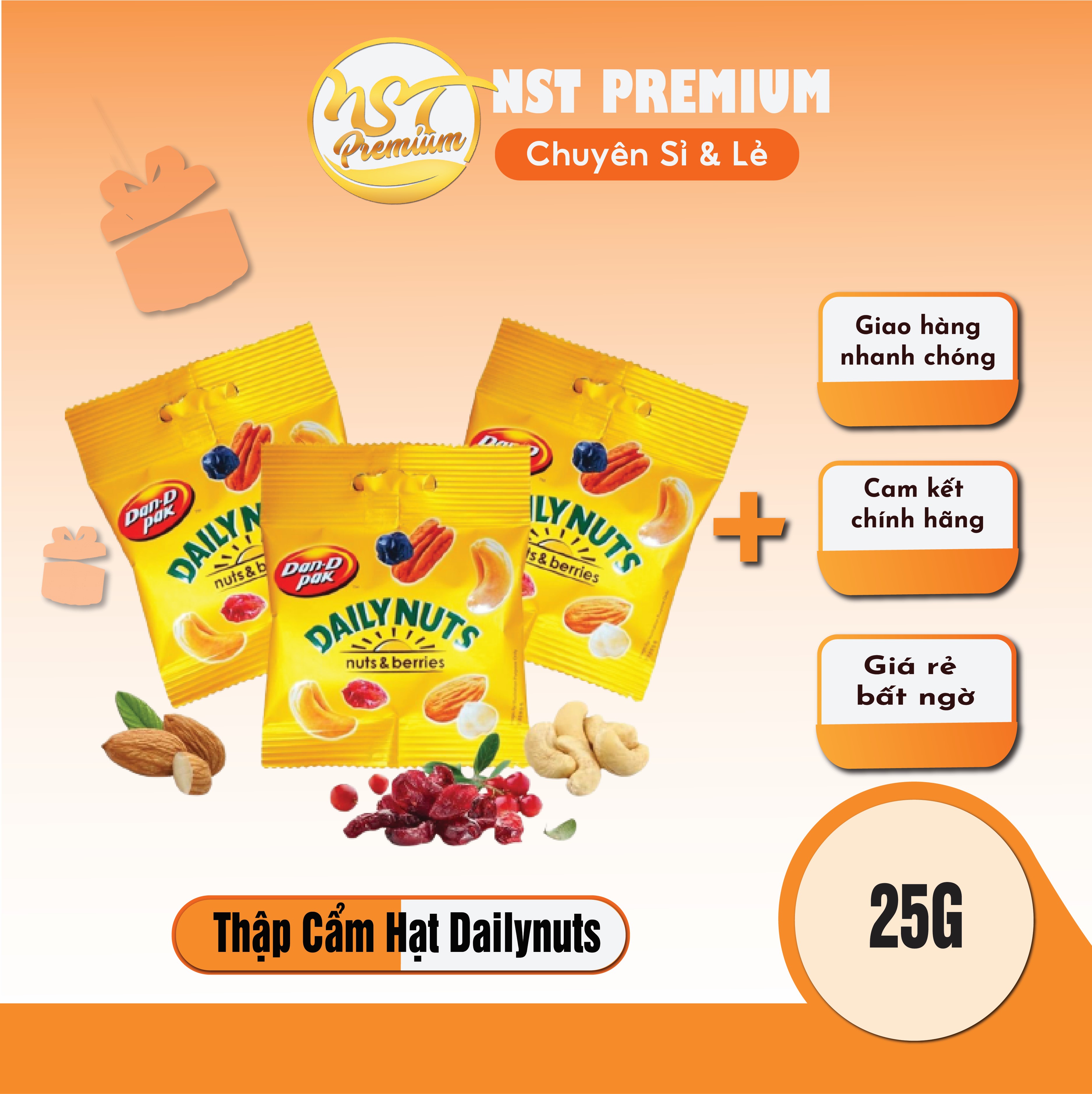 [chính hãng] HỘP VÀNG DAILY NUST MIX 500G - DAN D PAK