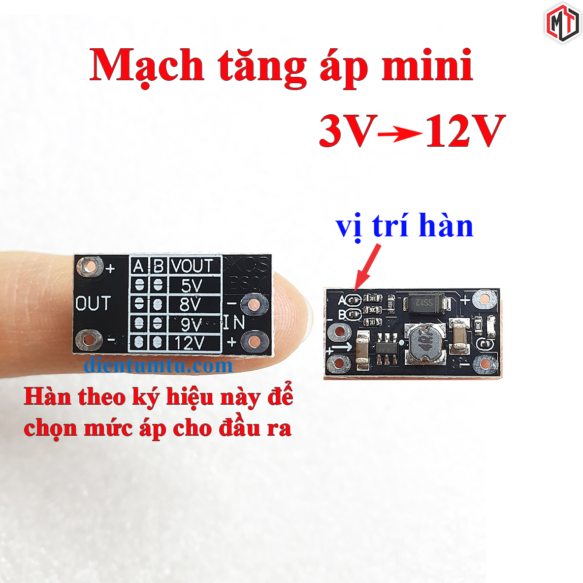 Mạch Tăng Áp Mini DC-DC Từ 3V  Lên 5V / 8V / 9V / 12V
