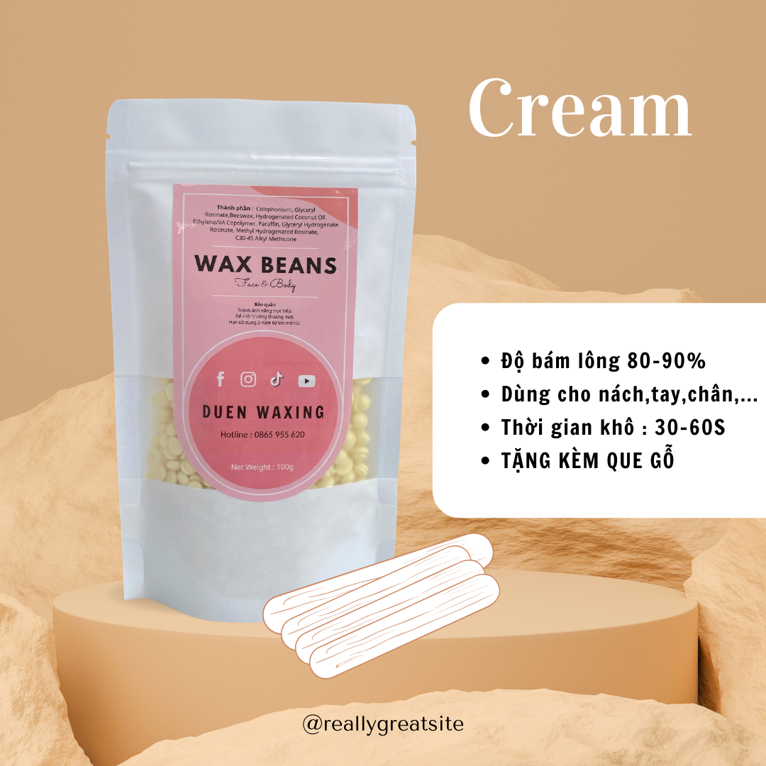 SÁP WAX LÔNG NHẬP KHẨU WAX BEANS (tặng kèm que wax)