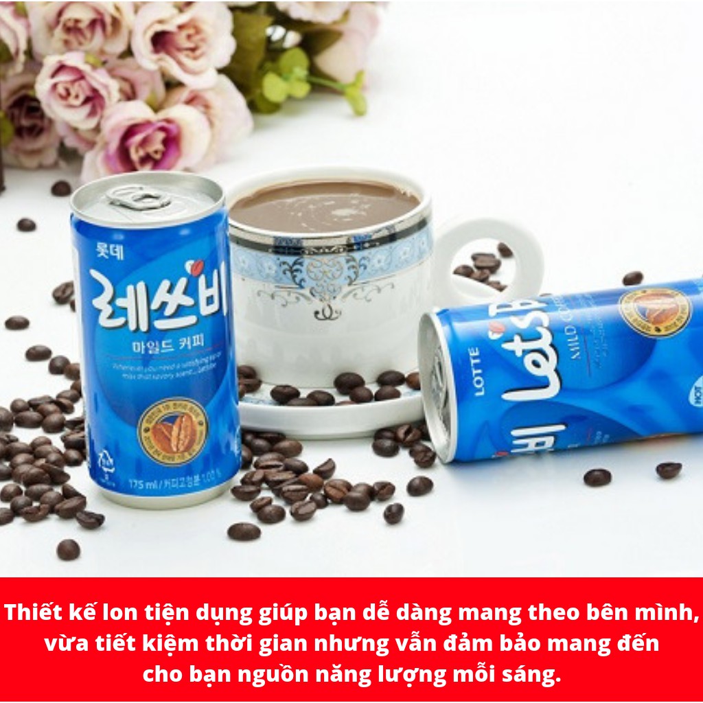 CÀ PHÊ LOTTE LET'S BE MILD COFFEE LON 175ML