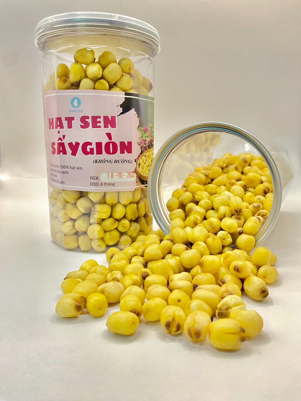Hạt sen sấy giòn ăn liền không đường I long nhãn ôm sen không đường