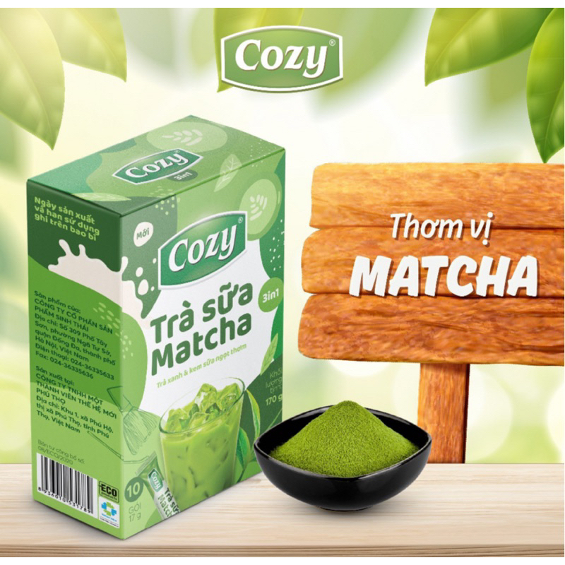 Cozy 3A soluble matcha milk tea (170gr/10 packs X 17gr)