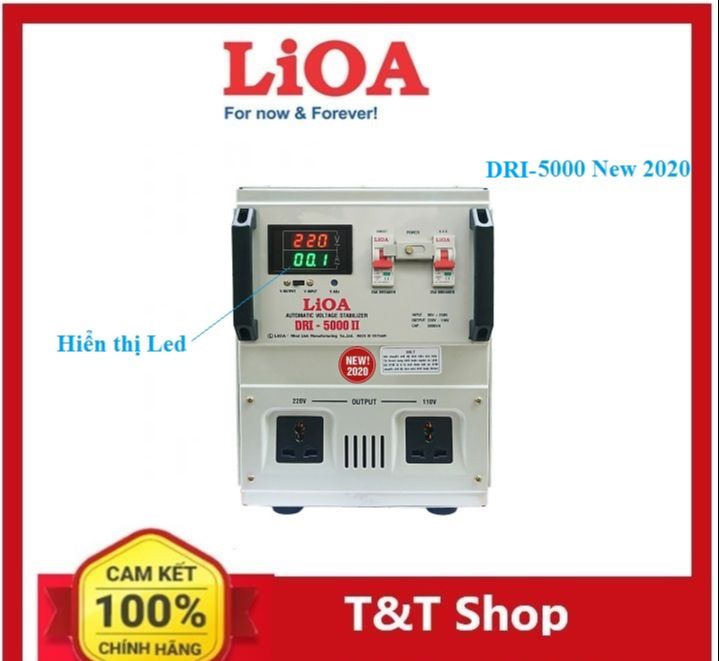 Ổn áp Lioa 5KVA dải từ 90V( DRI-5000) đến 150V( SH-5000II )