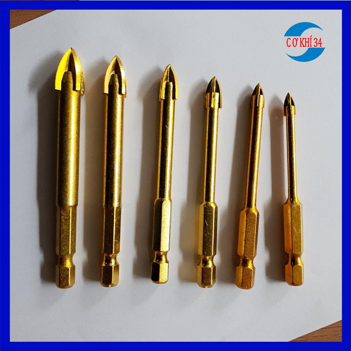 Bộ 6 mũi 4 cạnh khoan gạch men, đá hoa, thủy tinh, kính vonfram