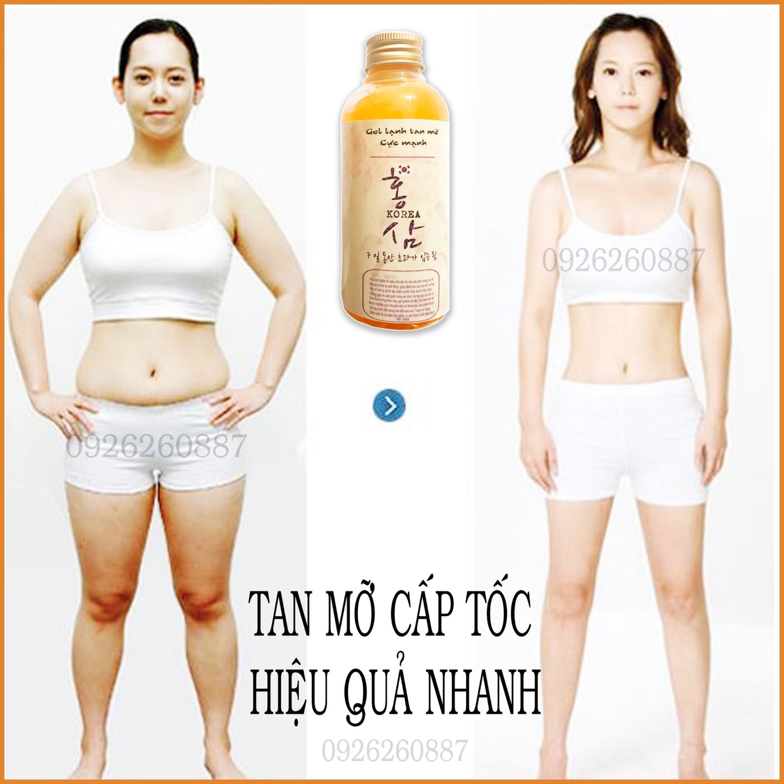 [HCM]Gel Tan Mỡ Cấp Tốc Tặng Đai Nịt Bụng Hàn Quốc