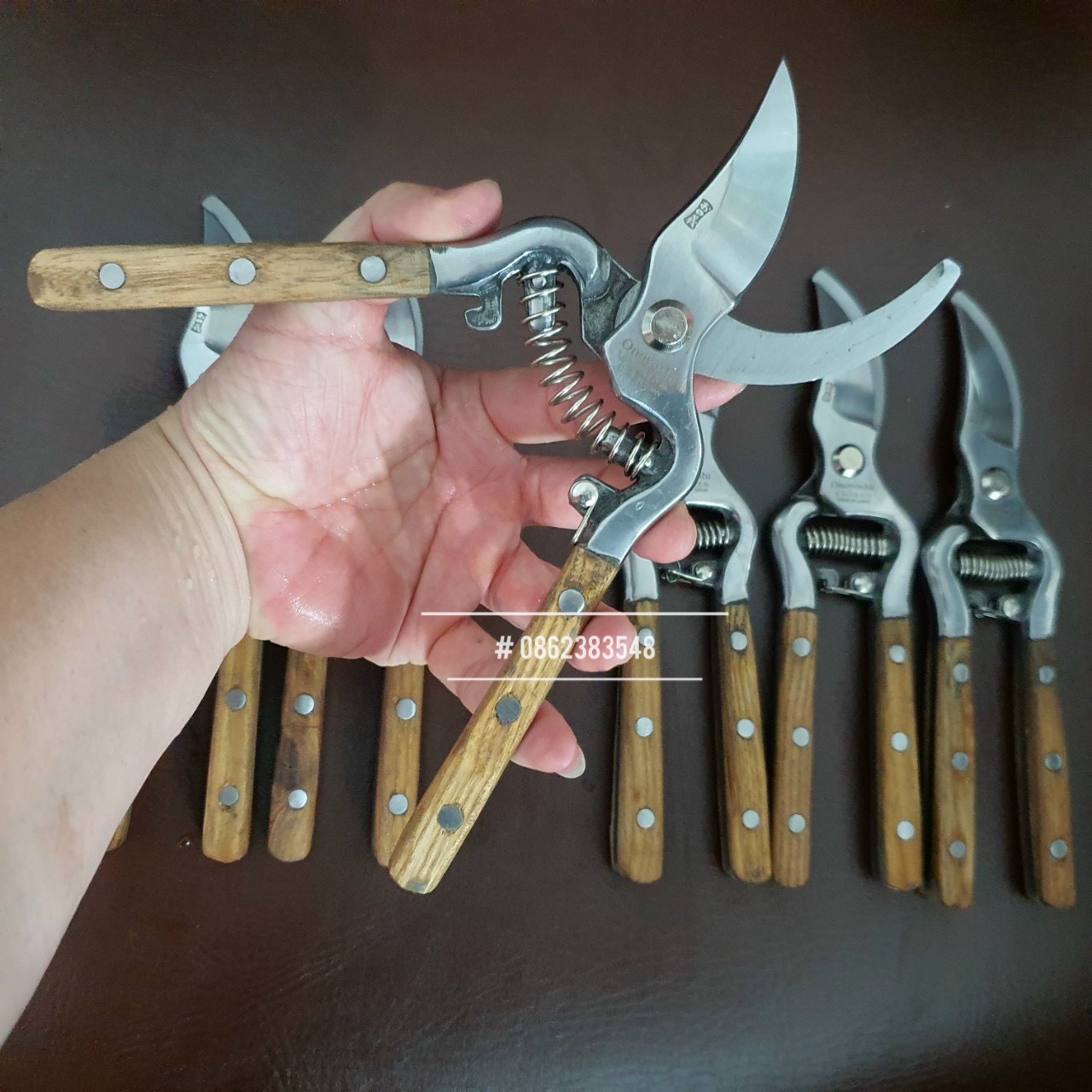 MUA BỘ KÉO CẮT TỈA TẶNG NGAY CƯA MINI NHẬT - Bộ 2 Kéo cắt tỉa SK5 Nhật cán ốp gỗ cực sắc và bền, kéo cắt cành tỉa cành cây cảnh bonsai