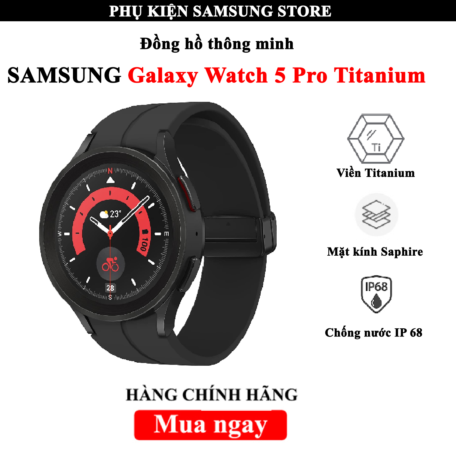 [Tặng cường lực] Đồng hồ thông minh Samsung Galaxy Watch 5 Pro