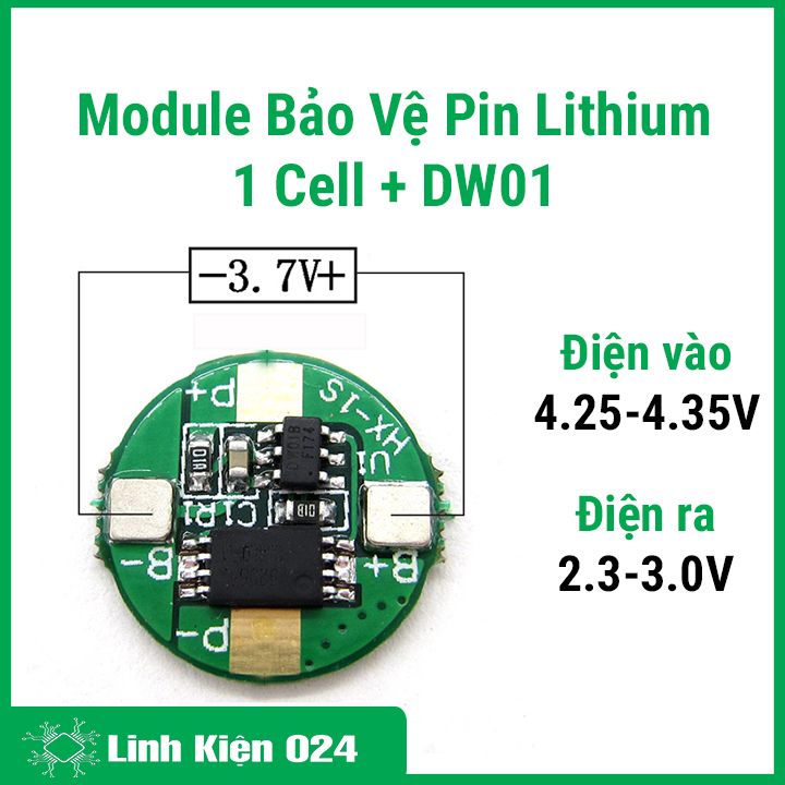 Module bảo vệ pin lithium 18650 3.7v 1 cell + dw01 bảo vệ quá dòng, quá tải