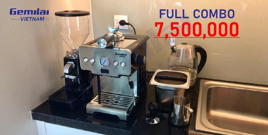 Combo máy pha cafe Gemilai 3605