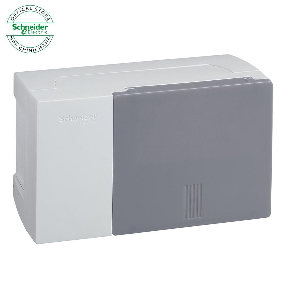 Tủ Điện Nhựa Gắn Nổi 4 đường - Mini Pragma cửa Trắng hoặc cửa Mờ - 4 Mô đun 1 Hàng - Tủ điện Schneider - MIP12104; MIP12104T - tủ nhà ở căn hộ