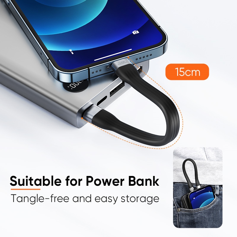 Yqcx001 sell well-/cablecreation MFI USB C to Lightning cable 18W PD charging data Short Type C cable for iPhone 14 13 12 11 pro Max iPad 15 cm