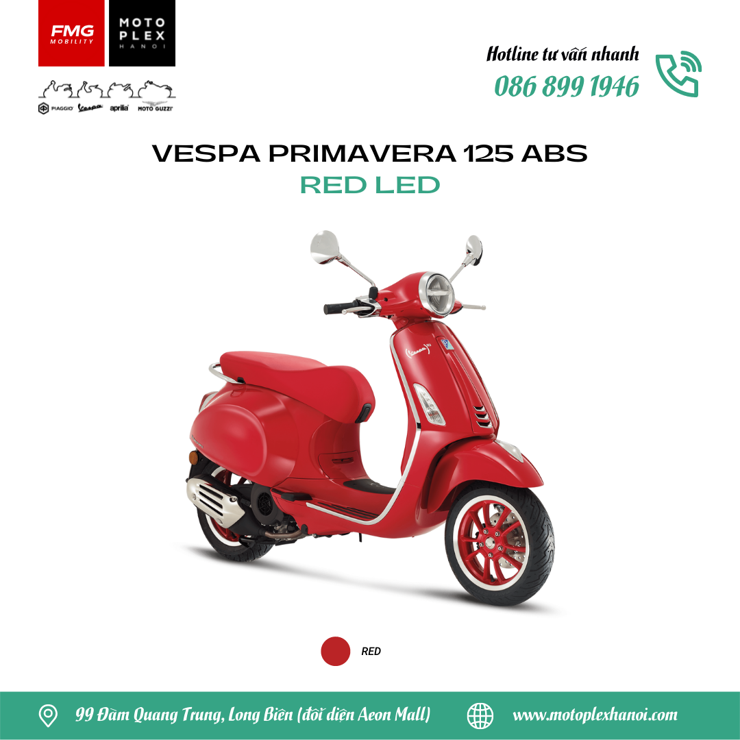 (Trả góp 0%) Xe máy Vespa Primavera 125 ABS (Red)