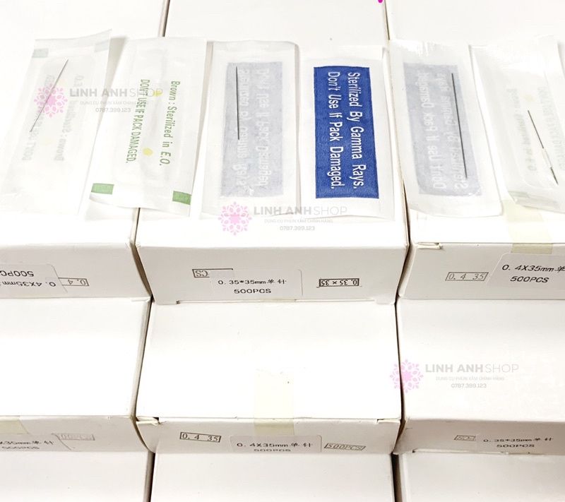 Hộp 500 kim dài ngắn kim phổ thông giantsun rồng idm lò xo máy thần thánh | dụng cụ phun xăm phương an
