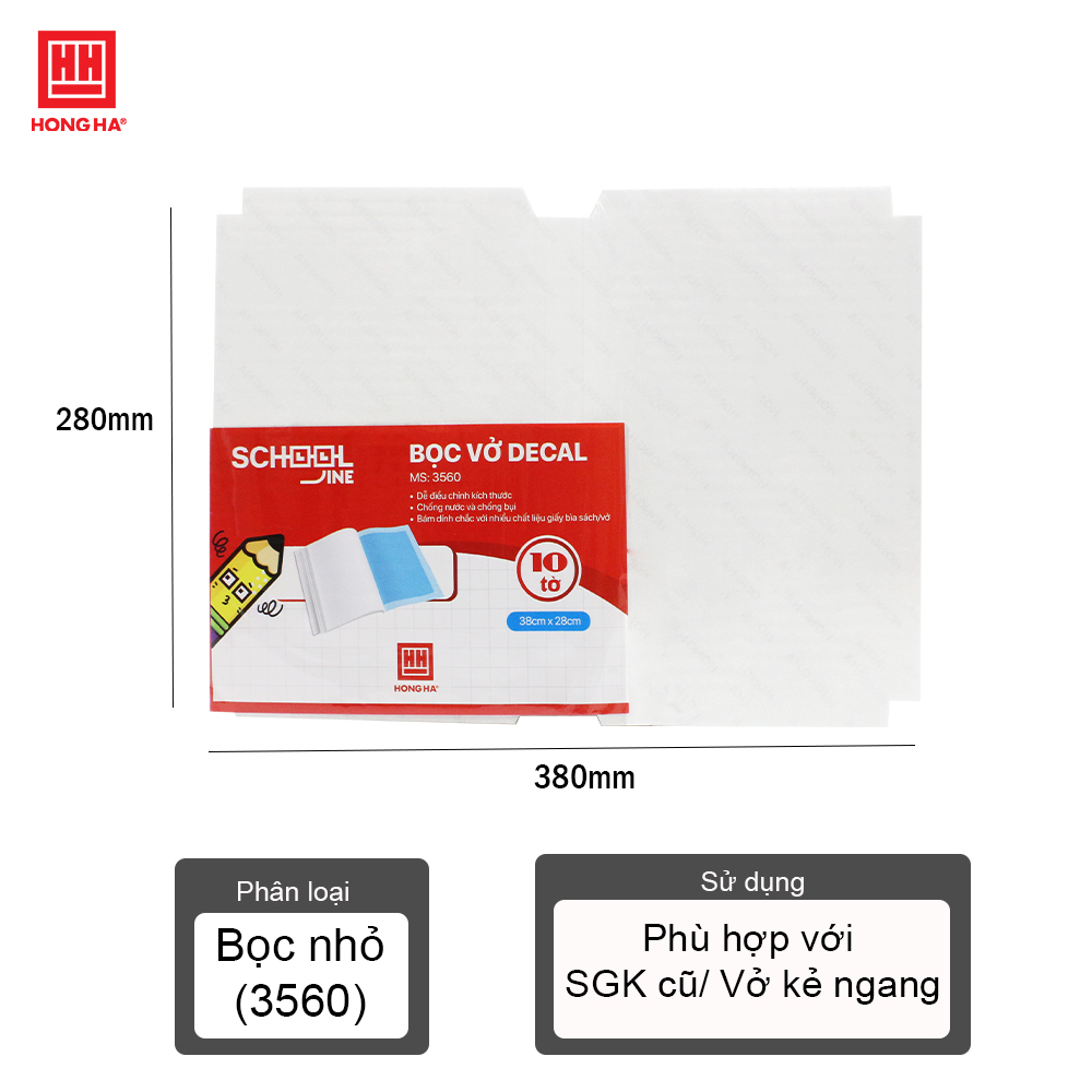 Bọc decal vở, sách (10 chiếc/tập) - 3561 / 3561