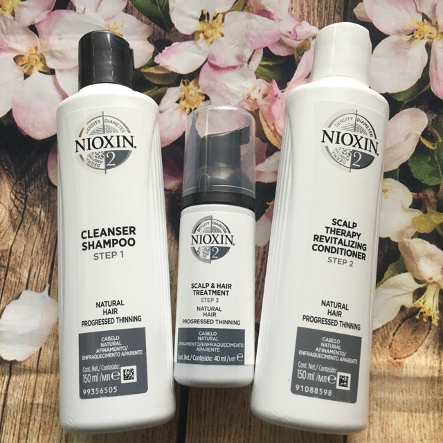 Nioxin 2 hair care kit for natural thin and loose hair 300 x 2 and 100ml essence