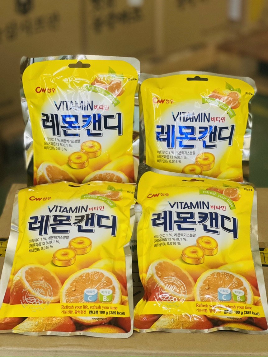 Kẹo Vitamin CW vị mâm xôi gói 100g