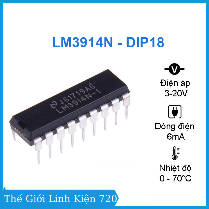 Lm3914n kiểu chân cắm dip18