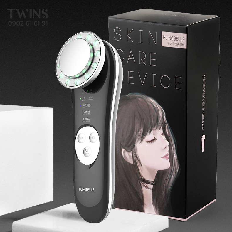 Máy điện di tinh chất blingbelle, chăm sóc da, massage mặt ion, máy tẩy trang, làm sạch, đẩy dưỡng chất