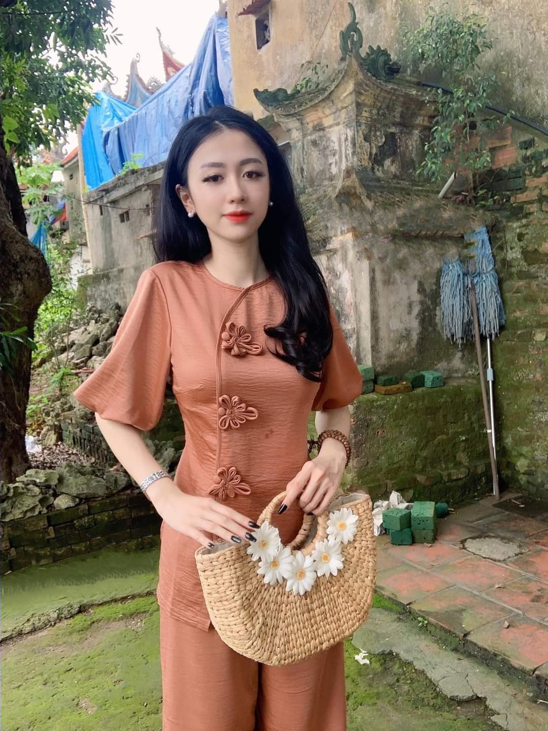 SET ĐỒ LAM ĐI CHÙA CAO CẤP NÚT HOA ẢNH THẬT