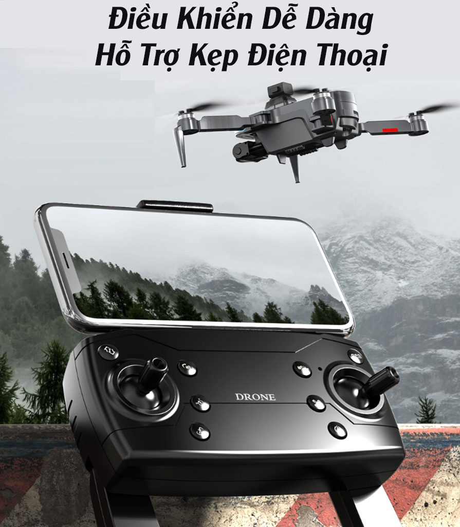 [VOUCHER 12% DUY NHẤT 15.01] Flycam mini KF108 Pro động cơ không chổi than - 2 camera quay phim chụp ảnh 4k ful HD, Plycam điều khiển từ xa có cảm biến va chạm, Pin Siêu Trâu