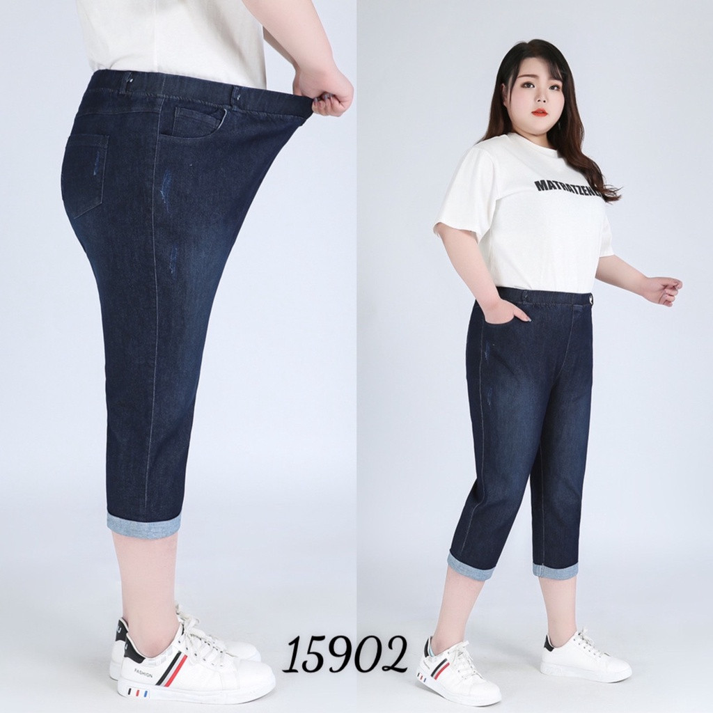 Quần Jean lửng BIGSIZE size ĐẠI lưng thun 15902