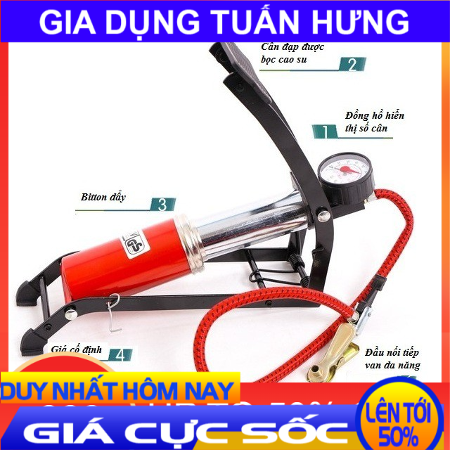 [ SALE UP TO 50% ] Bơm Hơi Đạp Chân Đa Năng Ô tô Xe Máy Xe Đạp Đa Năng, Bơm xe đạp - Bơm xe máy, Bơm hơi Ô Tô -Xe Máy Gọn nhẹ