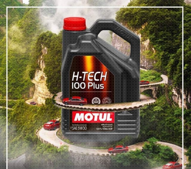 Nhớt tổng hợp 100% Motul H - Tech 5W30 100 PLUS cho ô tô, xe hơi, xe ga (dầu toàn phần)