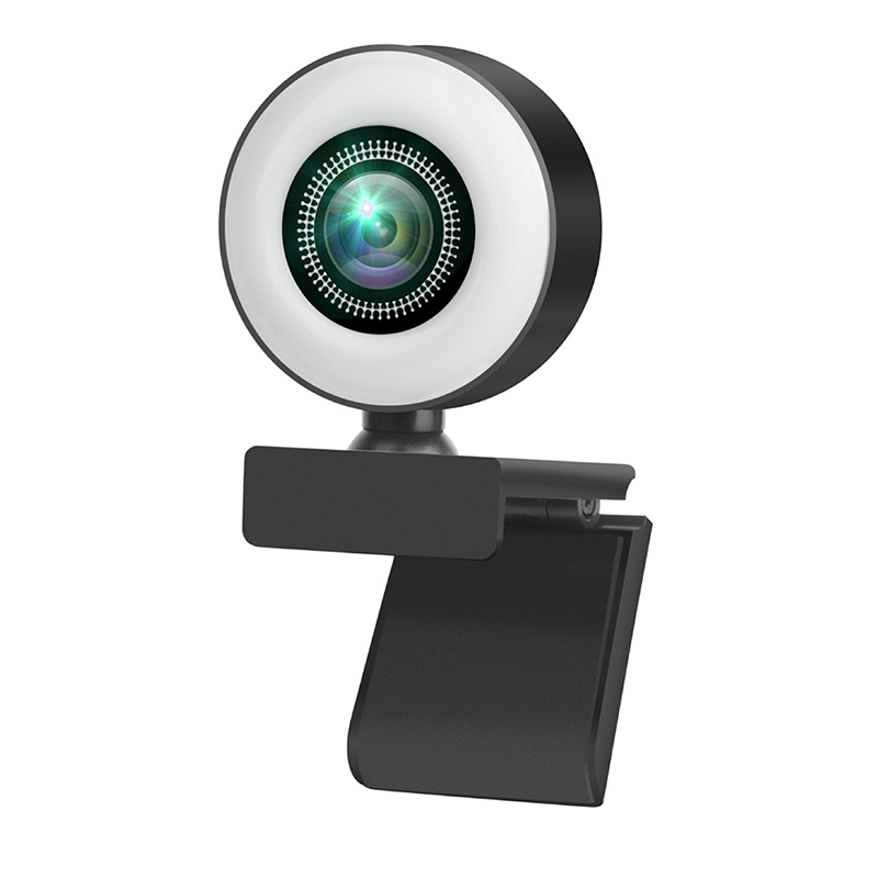 Webcam Có Đèn LED Vòng Lấp Đầy Camera Web HD 1080P Micrô 4MP Lấy Nét Tự Động