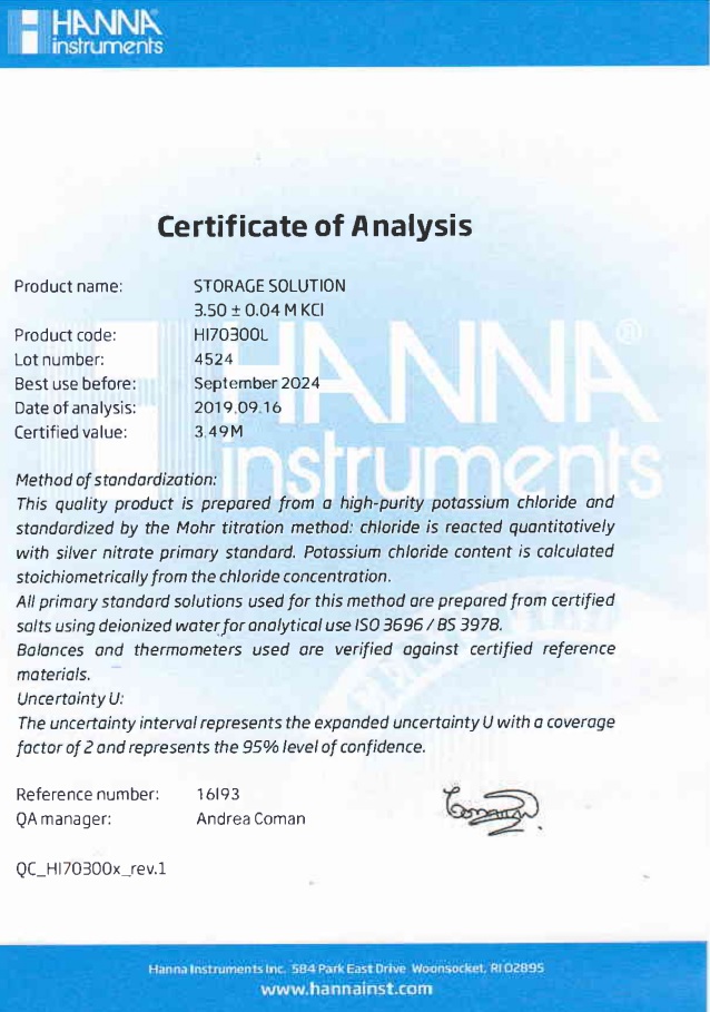 Dung Dịch Bảo Quản Điện Cực pH và ORP Hanna Instruments