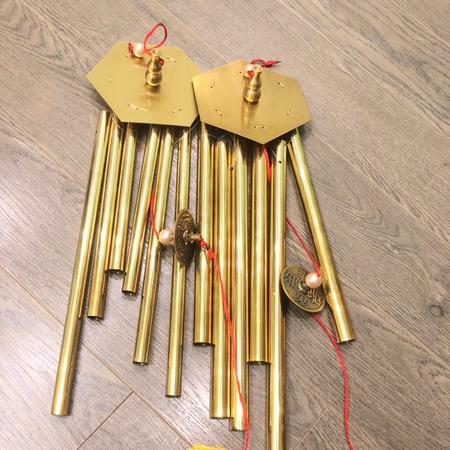 Chuông Gió Bằng Đồng 6 Ống Loại Đẹp 2 Cỡ: Chiều dài ống 35cm và 40cm