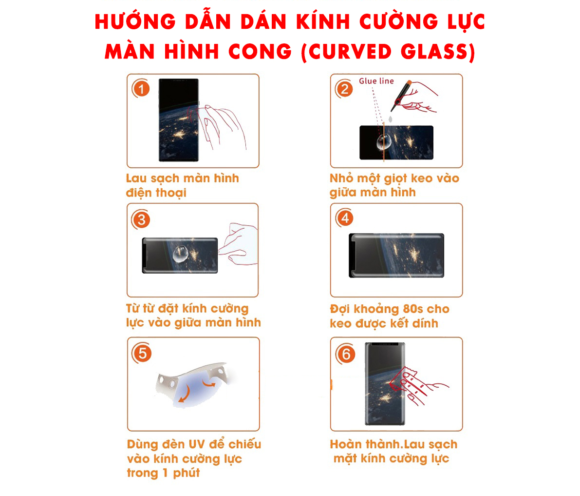 Kính cường lực Samsung Note 20 / Note 20 Ultra/ Note 10 / Note 10 PLus / Note 9/ Note 8 - Màn hình cong full Keo UV- Mua về dán tại nhà đơn giản - Phụ kiện ATI
