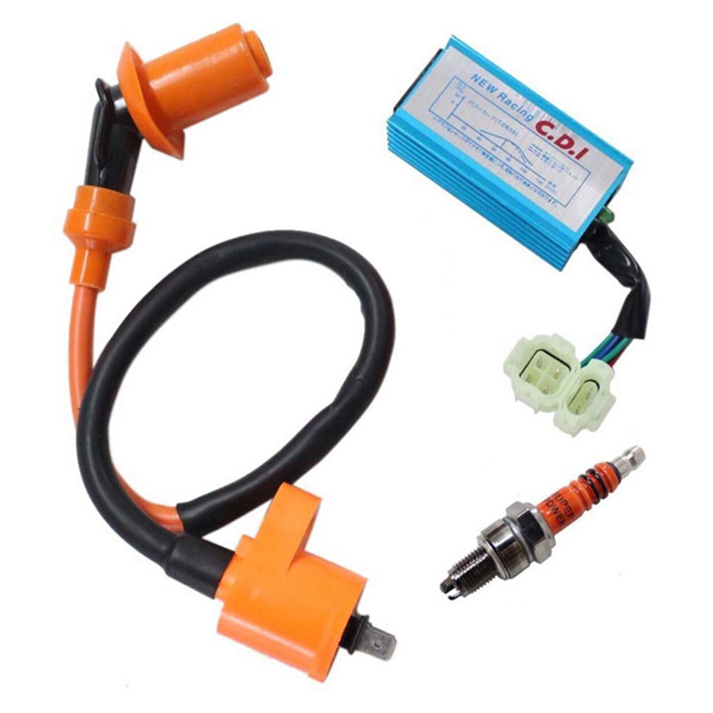 Jointflowers cuộn đánh lửa đua + bugi + hộp cdi cho động cơ 4 thì gy6 50cc-150cc atv