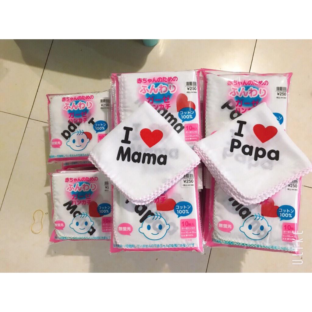 Combo 10 khăn xô trắng Papa Mama