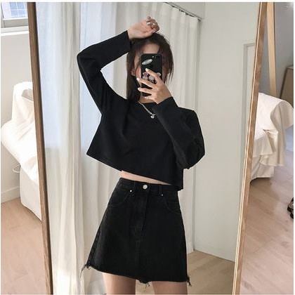 Áo Croptop Dài Tay Phong Cách Hàn Quốc