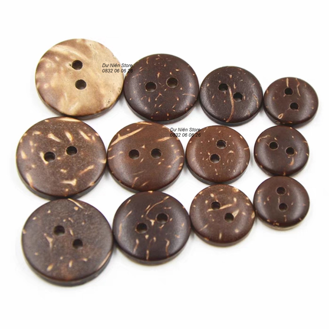 Nút dừa đủ size dùng làm đồ handmade giá rẻ.