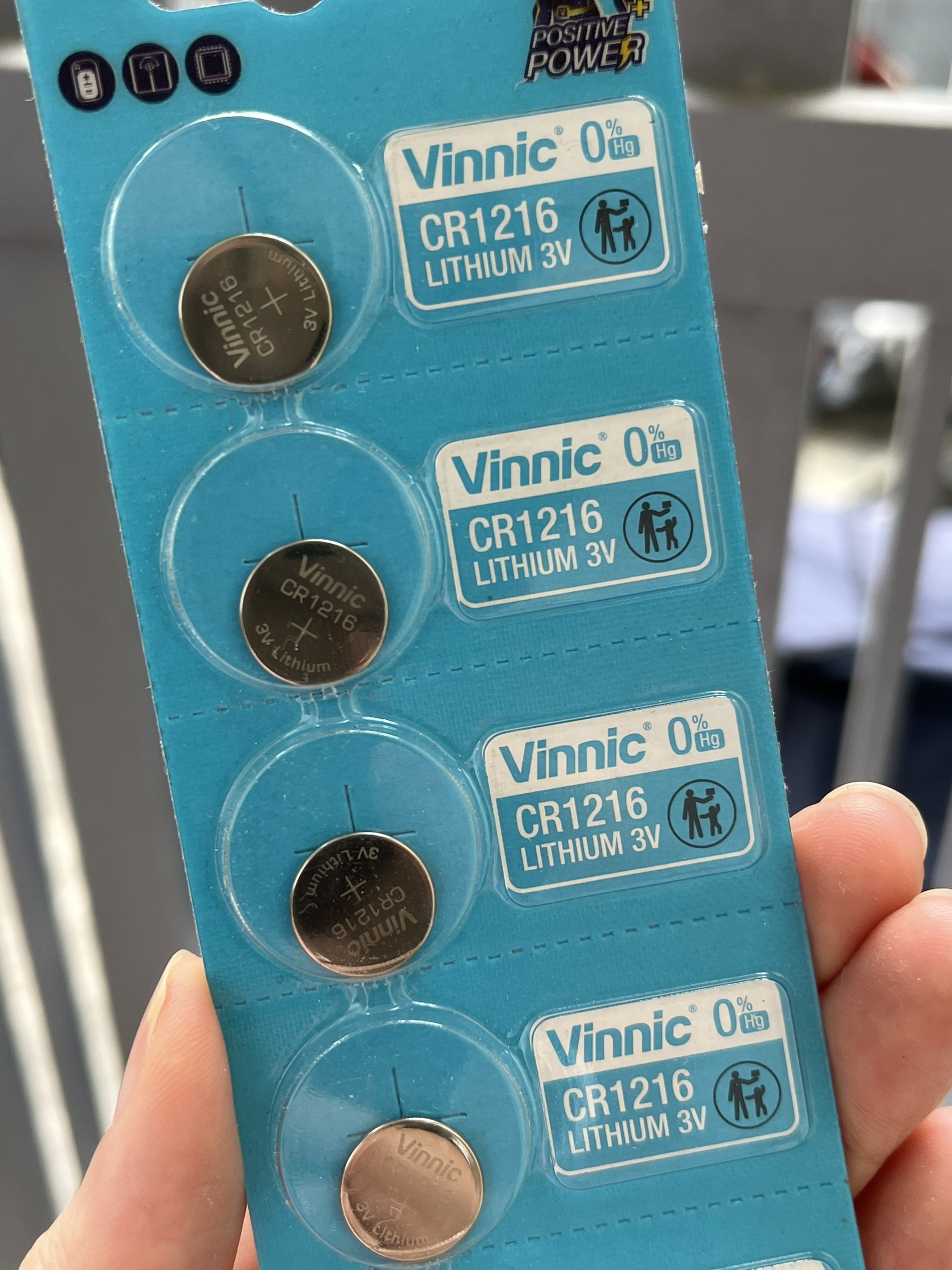 Vỉ 5 viên pin đồng hồ cr1216 1216 vinnic lithium 3v