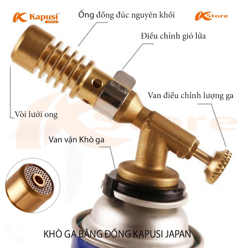 Đèn khò ga cao cấp kapusi japan - khò ga bằng đồng