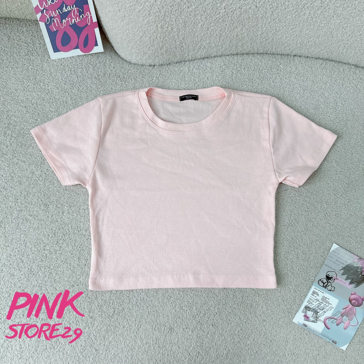 Áo Croptop Body Cổ Tròn Tay Ngắn Kiểu Dáng Basic Dễ Mặc Dễ Phối Đồ A5314